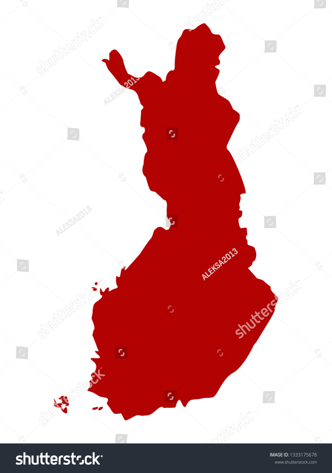 Vector Illustration Finland Map Stock Vector (Royalty Free) 1333175678 ...