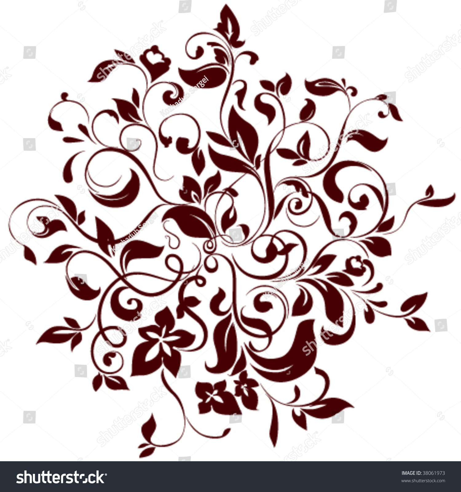 Vector Illustration Floral Circle Stock Vector 38061973 - Shutterstock