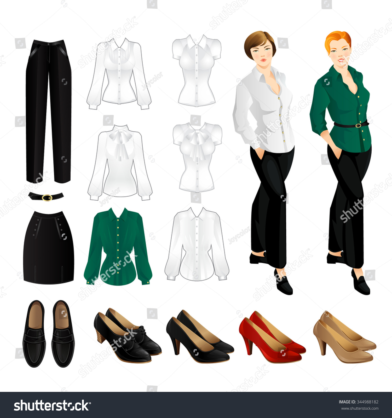 Vector Illustration Of Formal Clothes And Shoes - 344988182 : Shutterstock