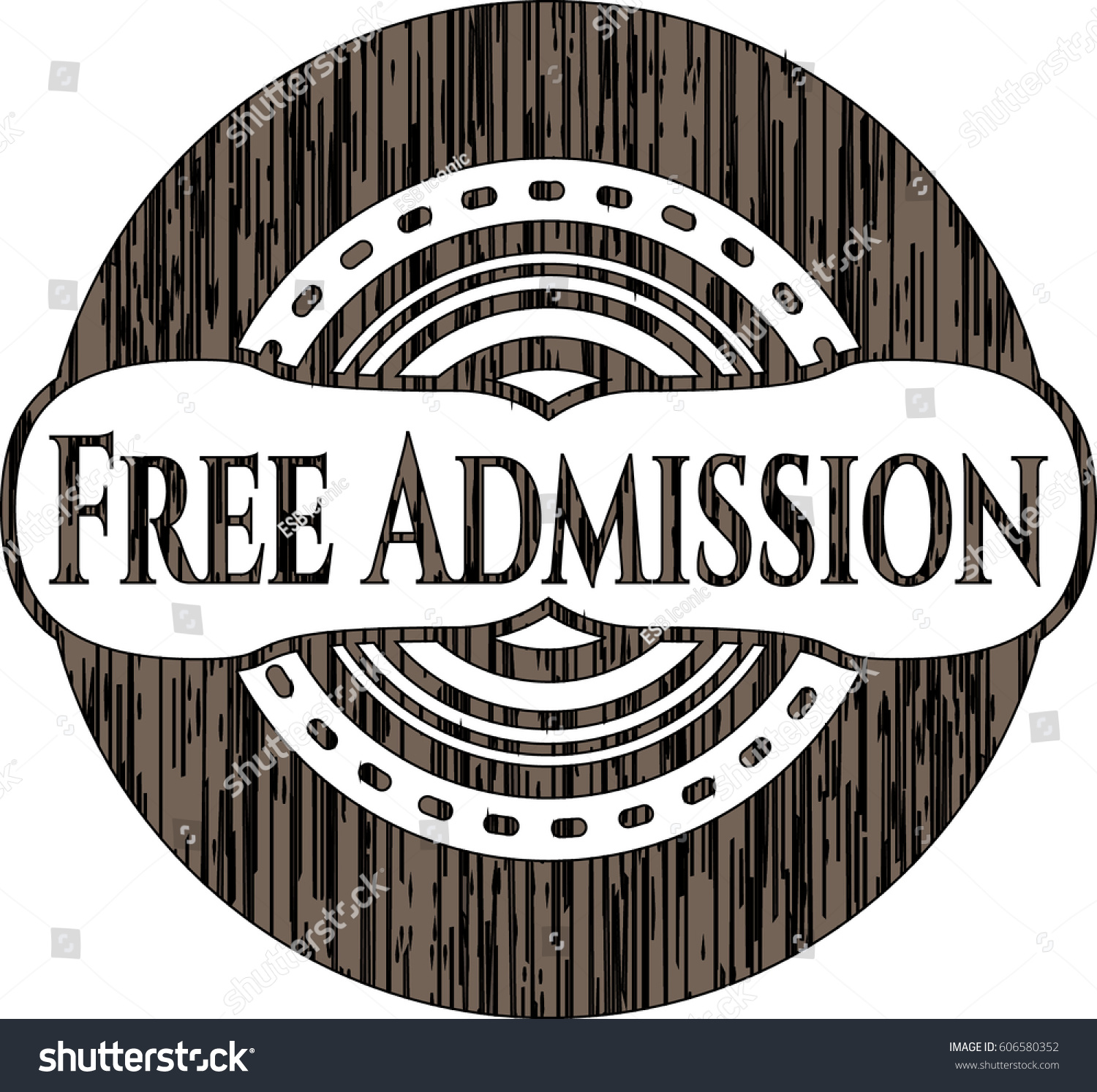 Download Vector Illustration Free Admission Wood Emblem Stock ...