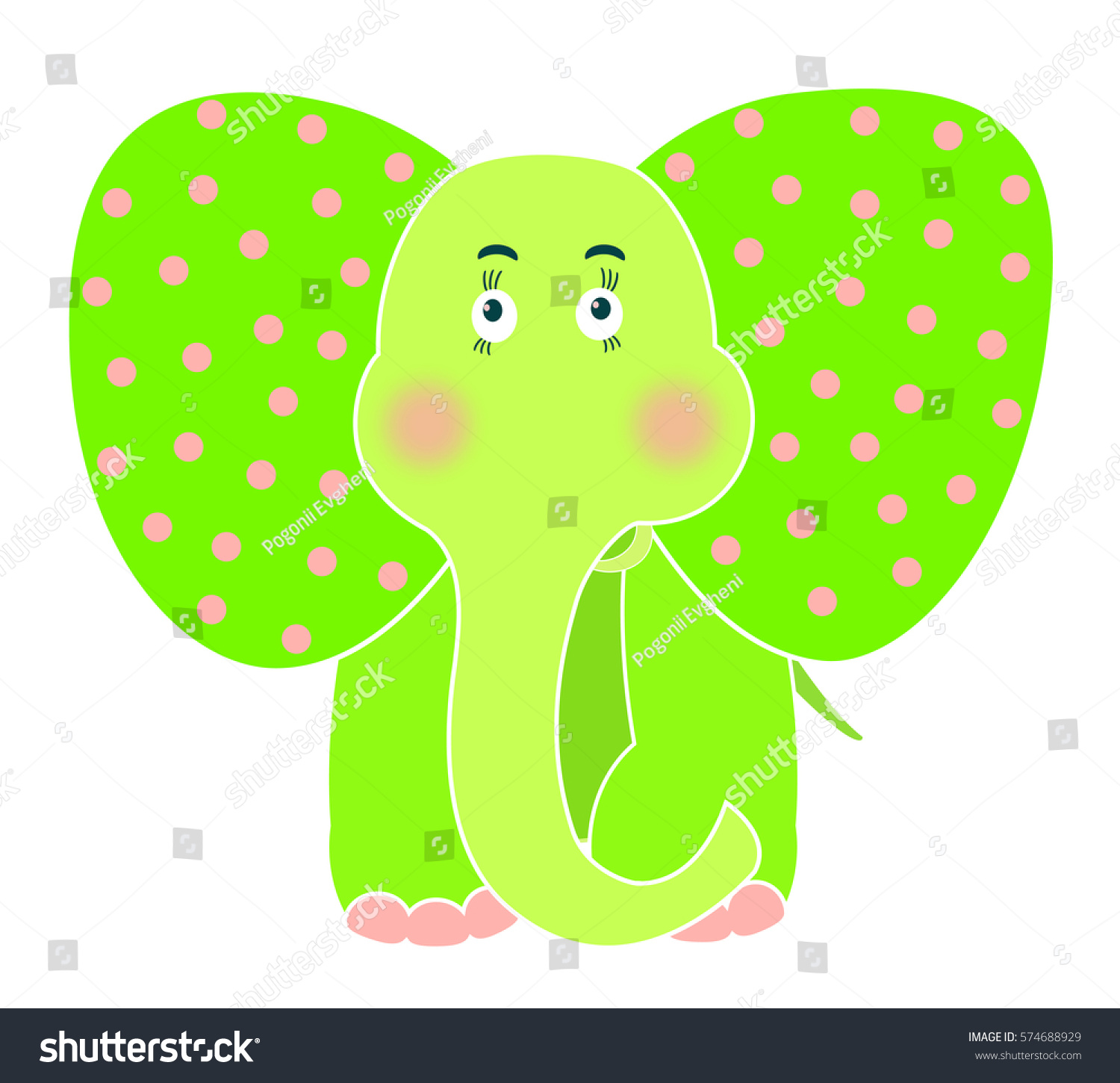 Vector Illustration Funny Elephant Your Design Stock Vector (Royalty