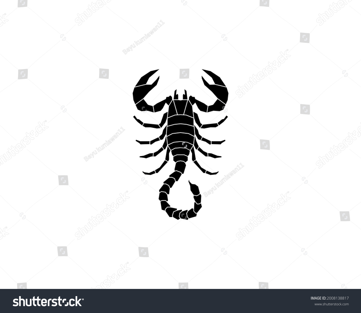 SVG of vector illustration of geometric scorpion logo, scorpion mascot icon suitable for stickers and more svg