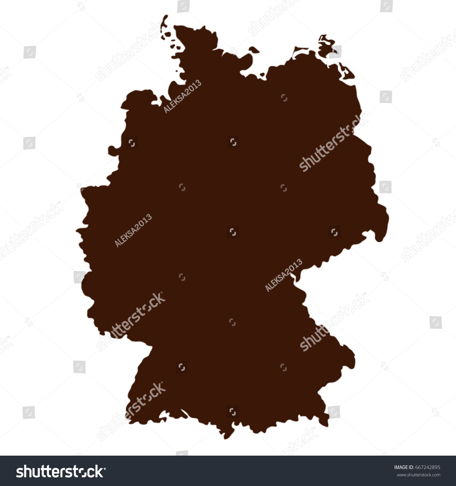 Vector Illustration Germany Map Stock Vector (Royalty Free) 667242895 Shutterstock