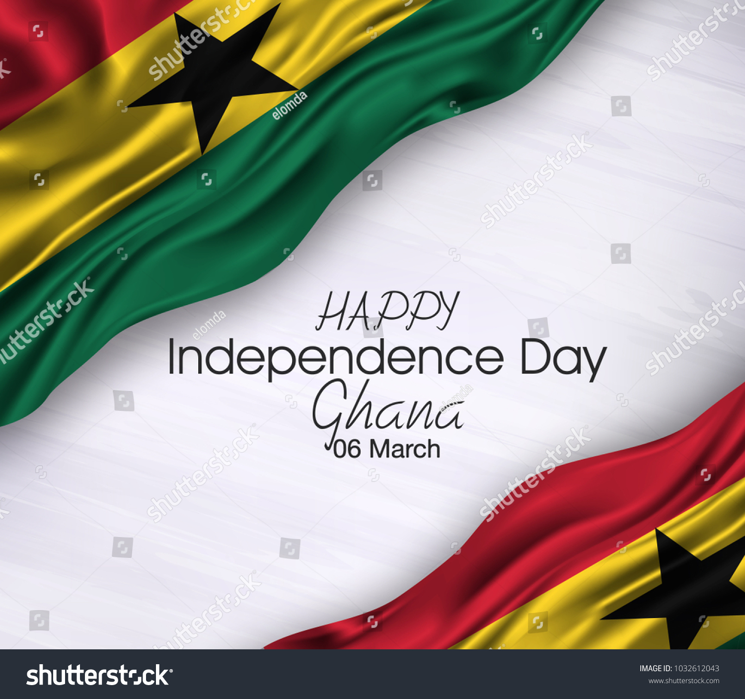 Vector Illustration Ghana Happy Independence Day Stock Vector (Royalty