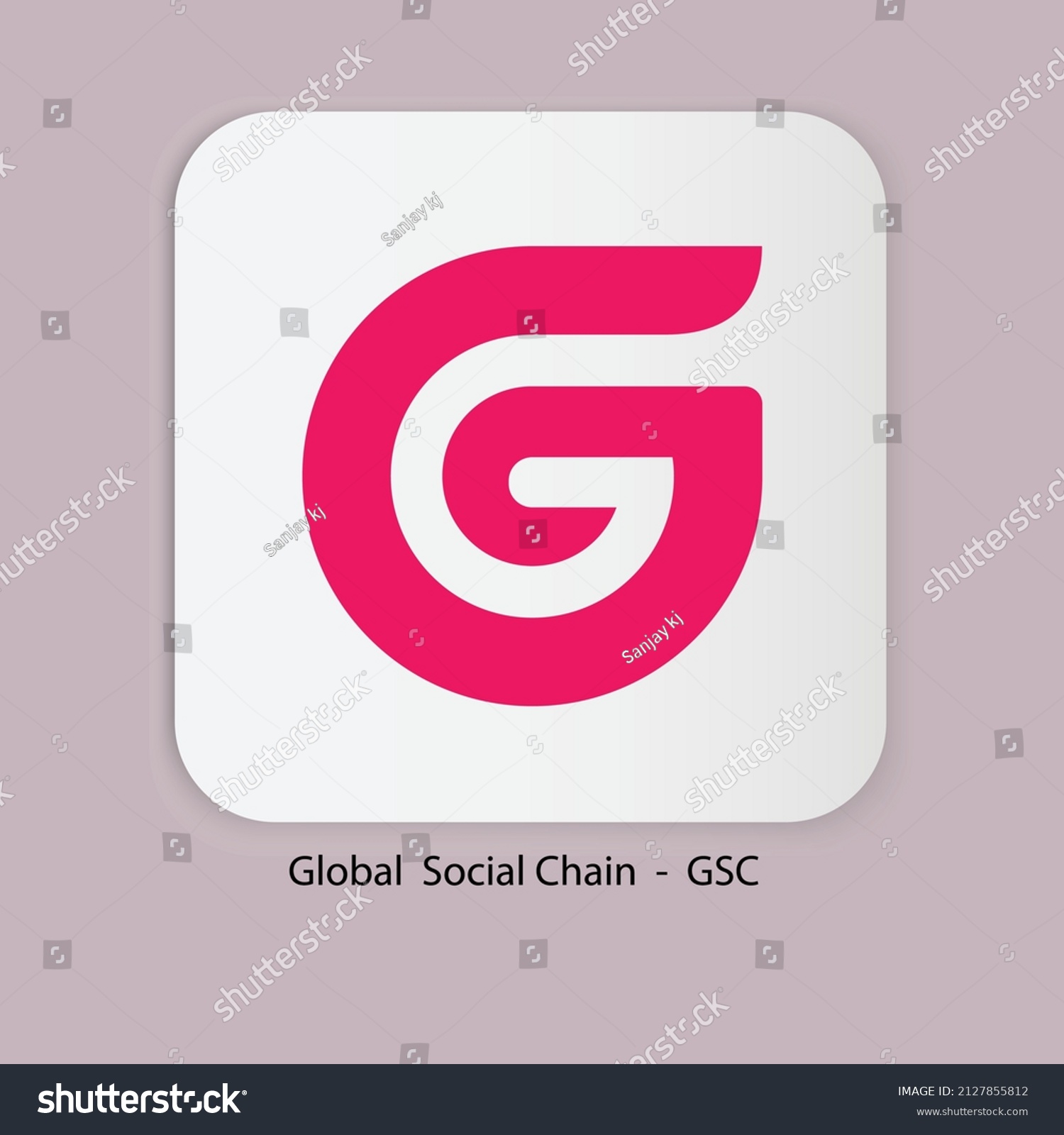 SVG of Vector illustration of Global Social chain GSC token cryptocurrency logo isolated on white background svg