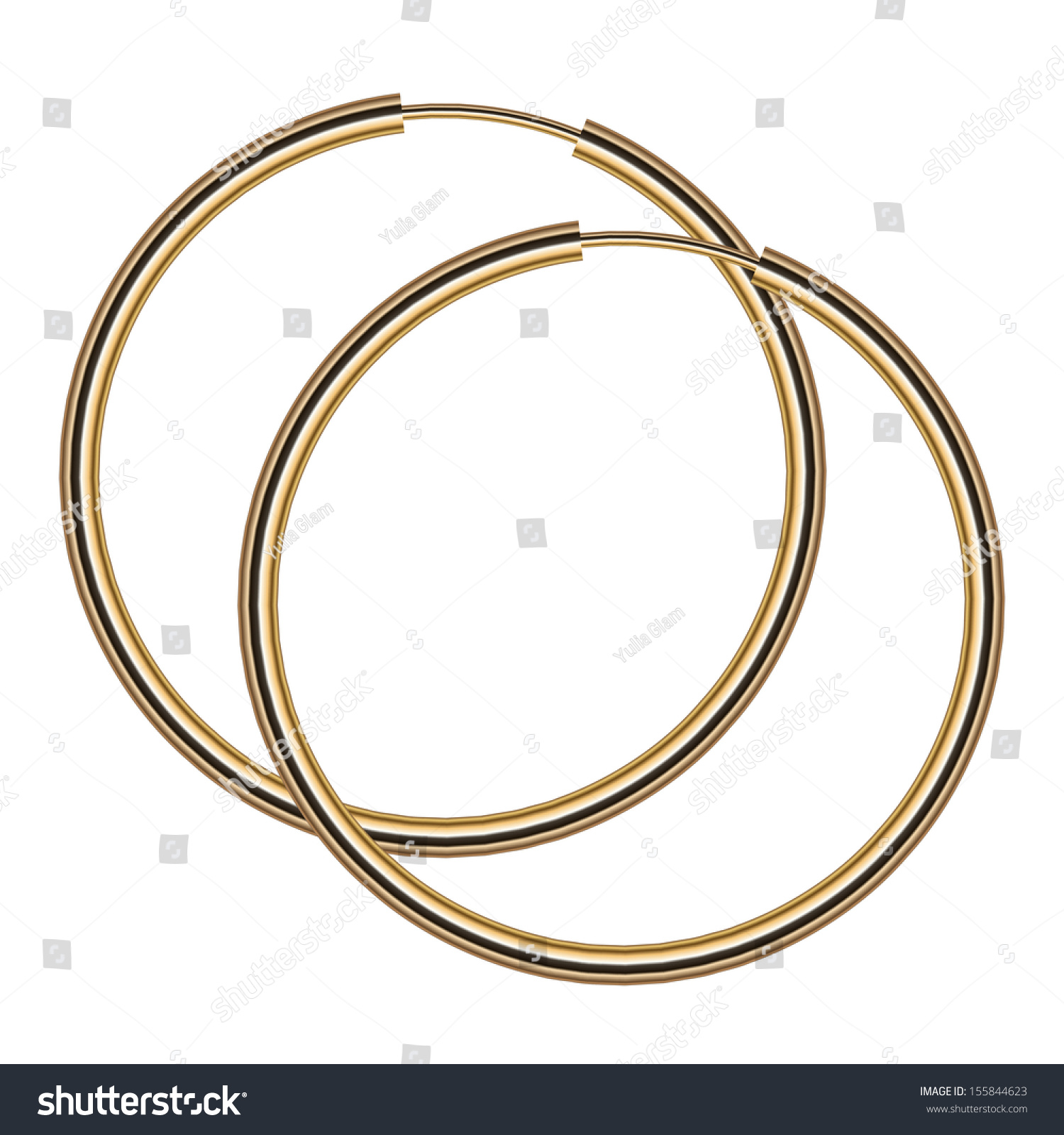 Vector Illustration Gold Earrings Stock Vector (Royalty Free) 155844623