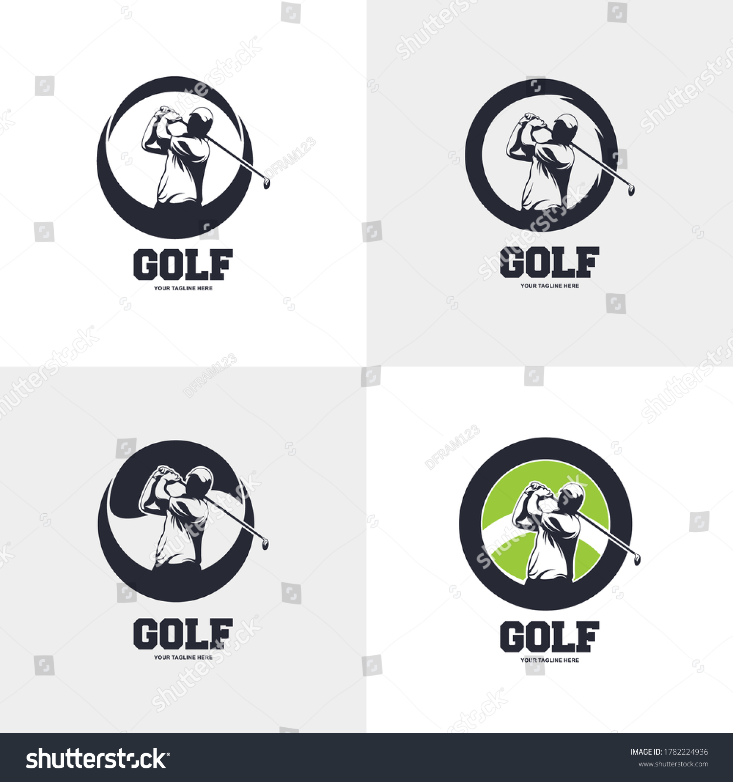 Vector Illustration Golf Logo Design Golf Stock Vector (Royalty Free ...