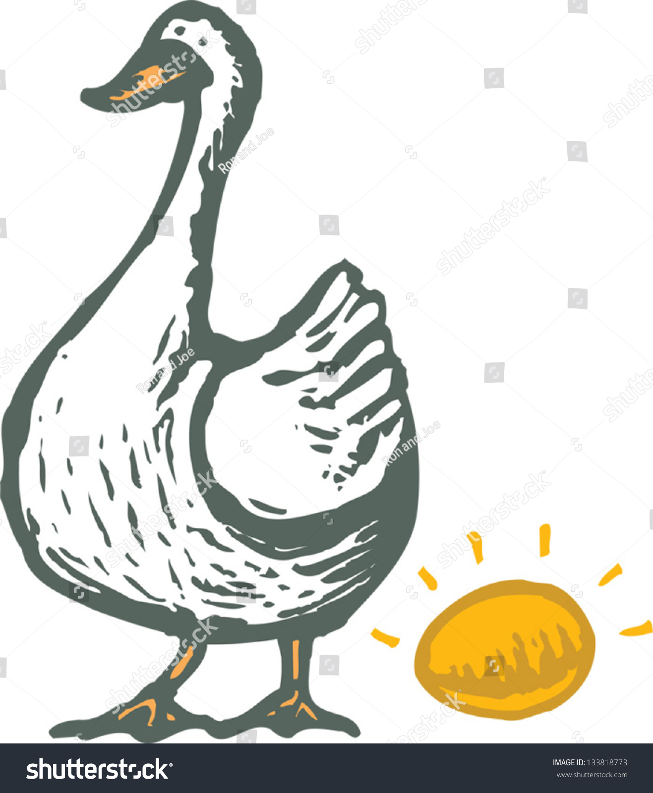 Vector Illustration Goose Golden Egg Stock Vector 133818773 - Shutterstock