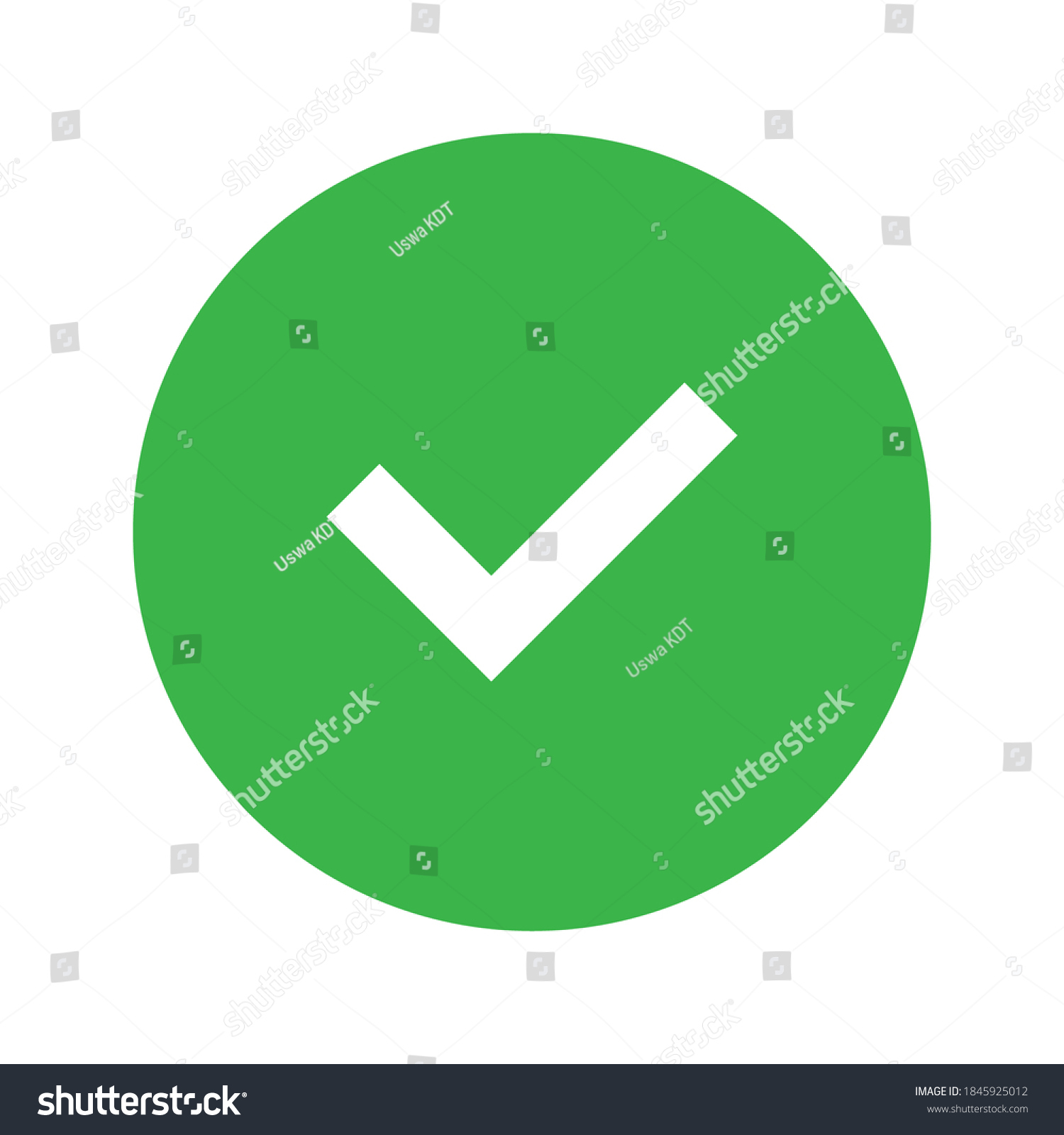 Vector Illustration Green Check Mark Icon Stock Vector (Royalty Free