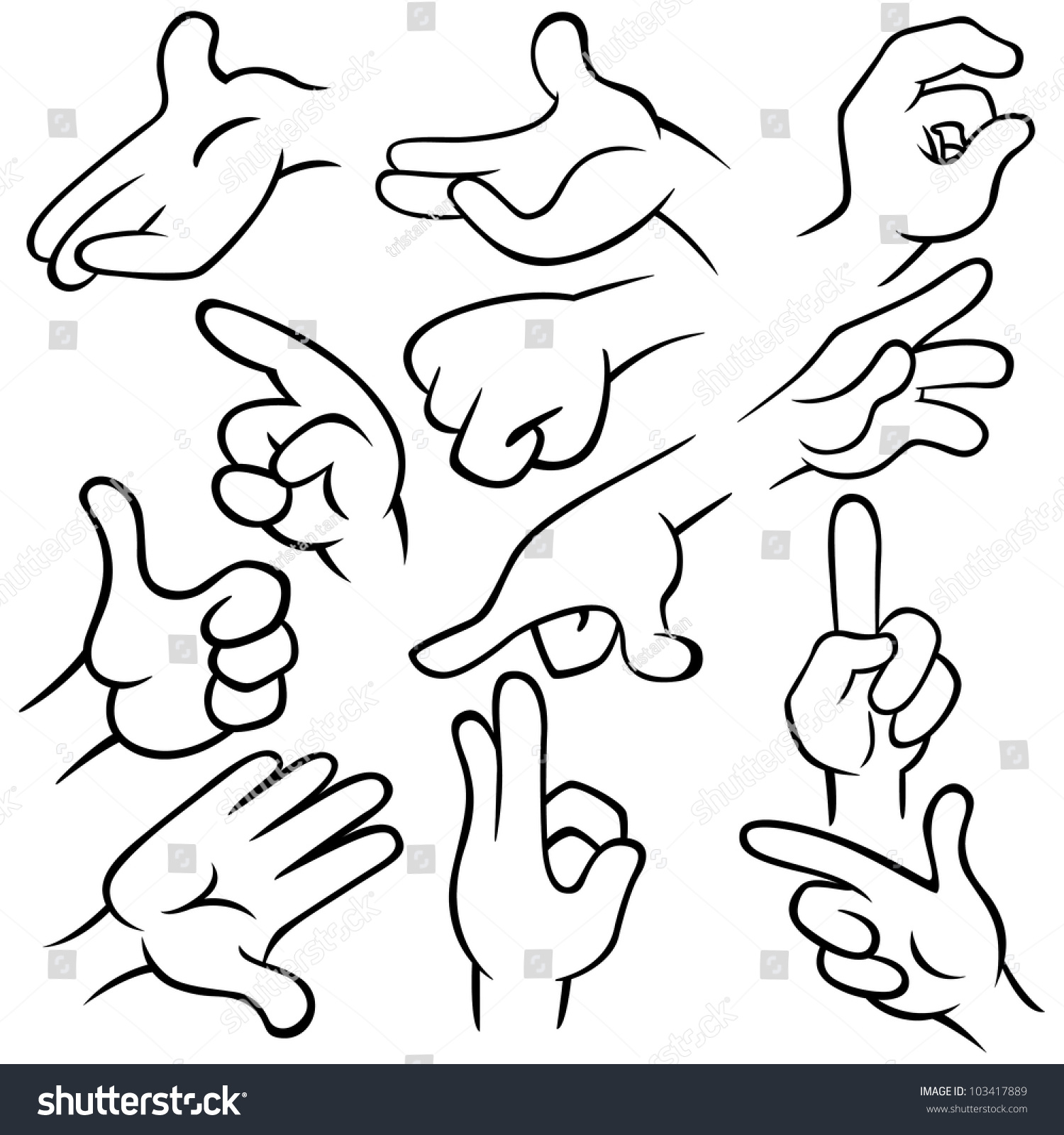 Vector Illustration Of Hands. - 103417889 : Shutterstock