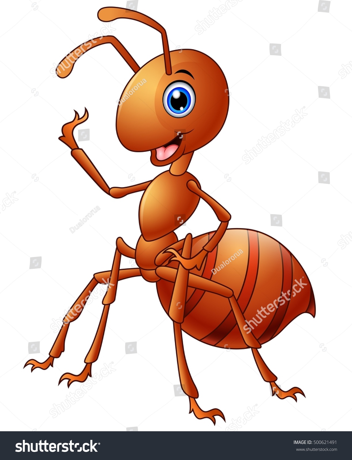 Vector Illustration Of Happy Ant Cartoon - 500621491 : Shutterstock