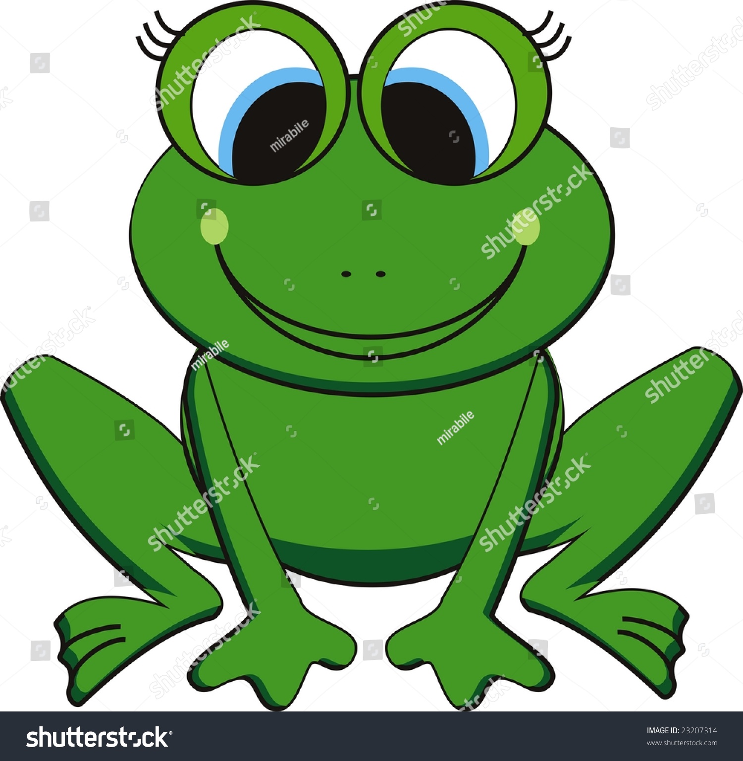 Vector Illustration Happy Frog Stock Vector 23207314 - Shutterstock