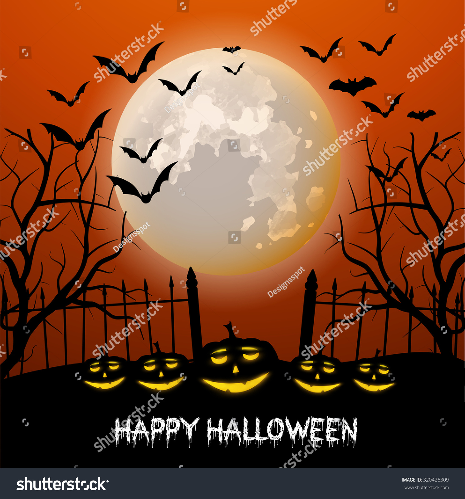 Vector Illustration Of Happy Halloween. - 320426309 : Shutterstock