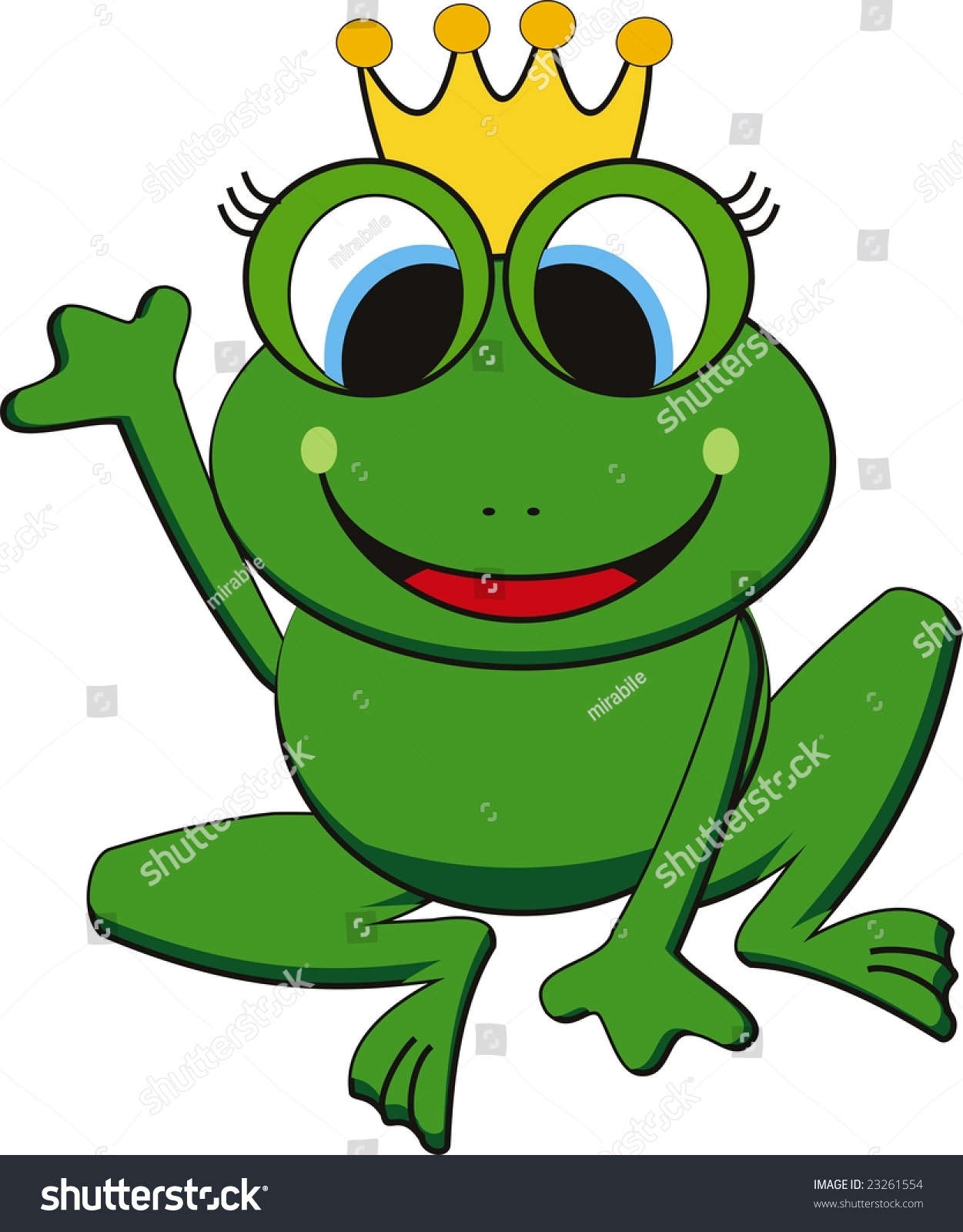 Vector Illustration Happy King Frog Stock Vector 23261554 - Shutterstock