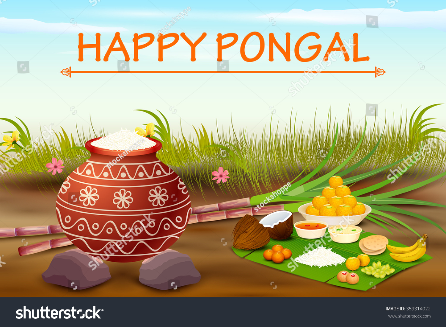 vector illustration happy pongal celebration background stock vector royalty free 359314022 https www shutterstock com image vector vector illustration happy pongal celebration background 359314022