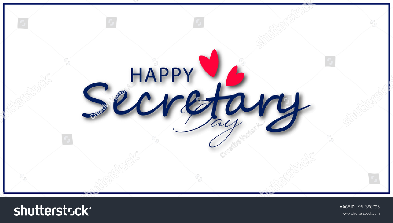 Vector Illustration Happy Secretary Day 24 Stock Vector (Royalty Free