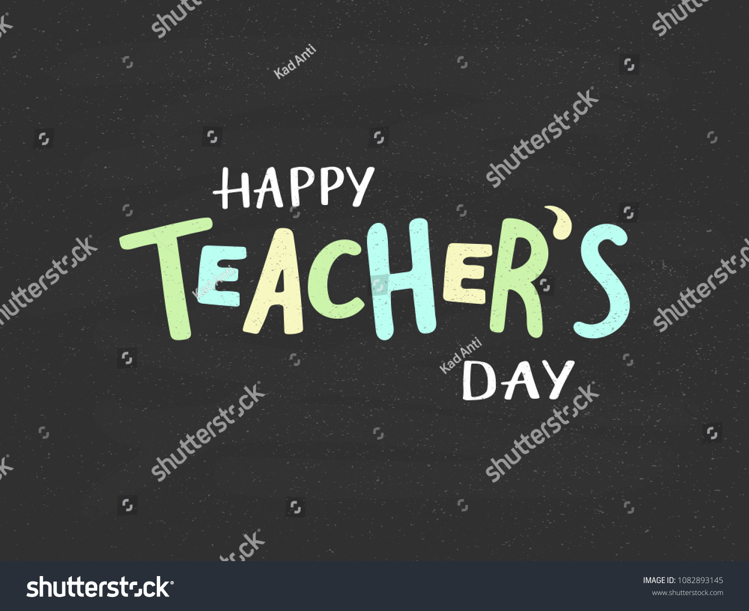 Vector Illustration Happy Teachers Day Lettering Stock Vector (Royalty ...