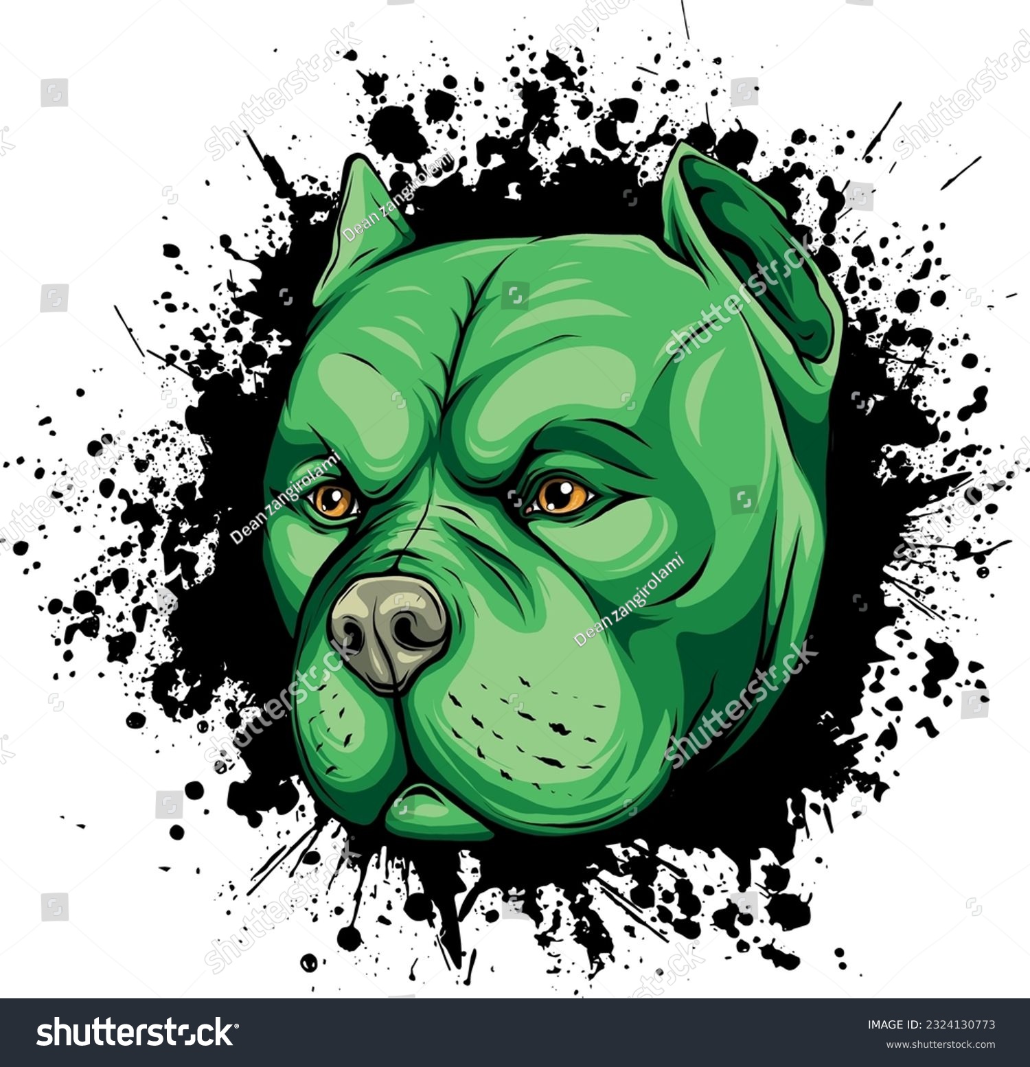 SVG of vector illustration of head dog on white background svg