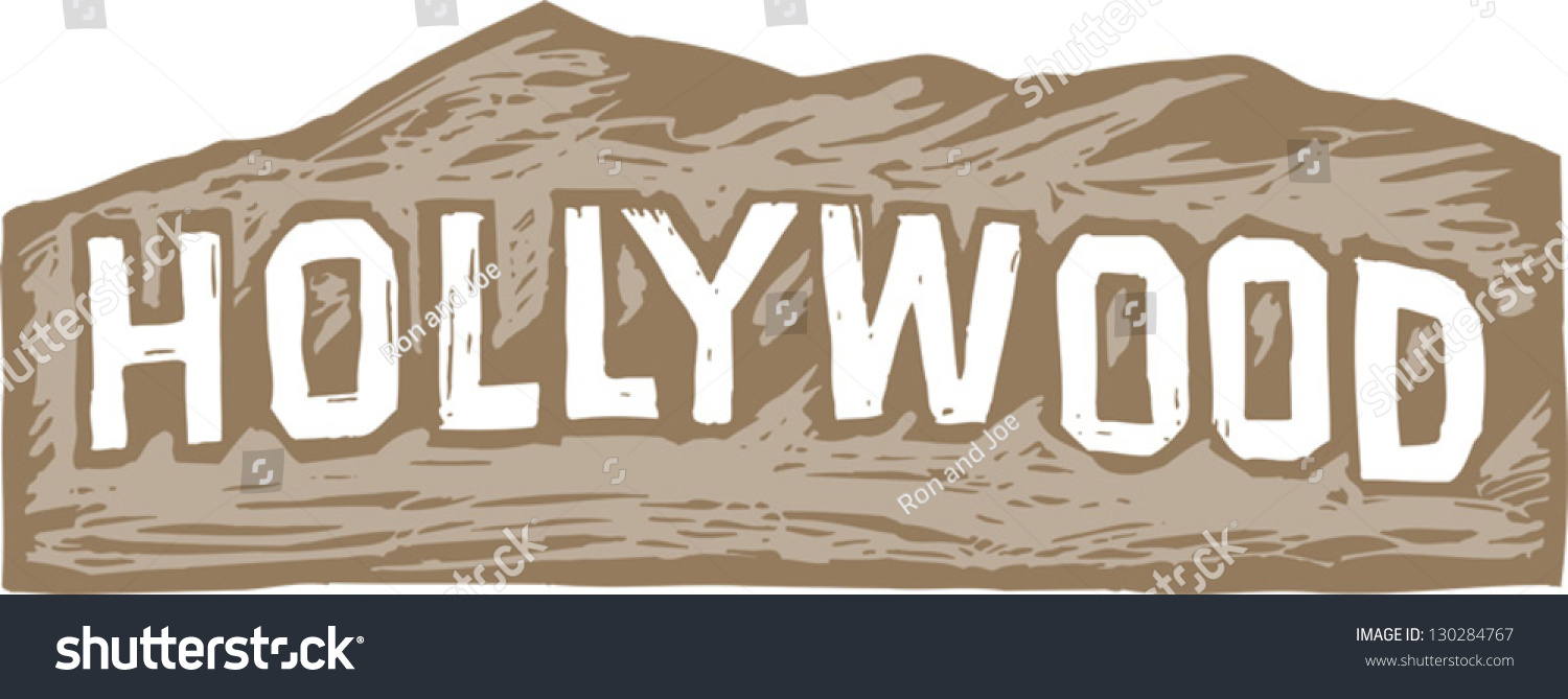 Vector Illustration Hollywood Sign Stock Vector (Royalty Free
