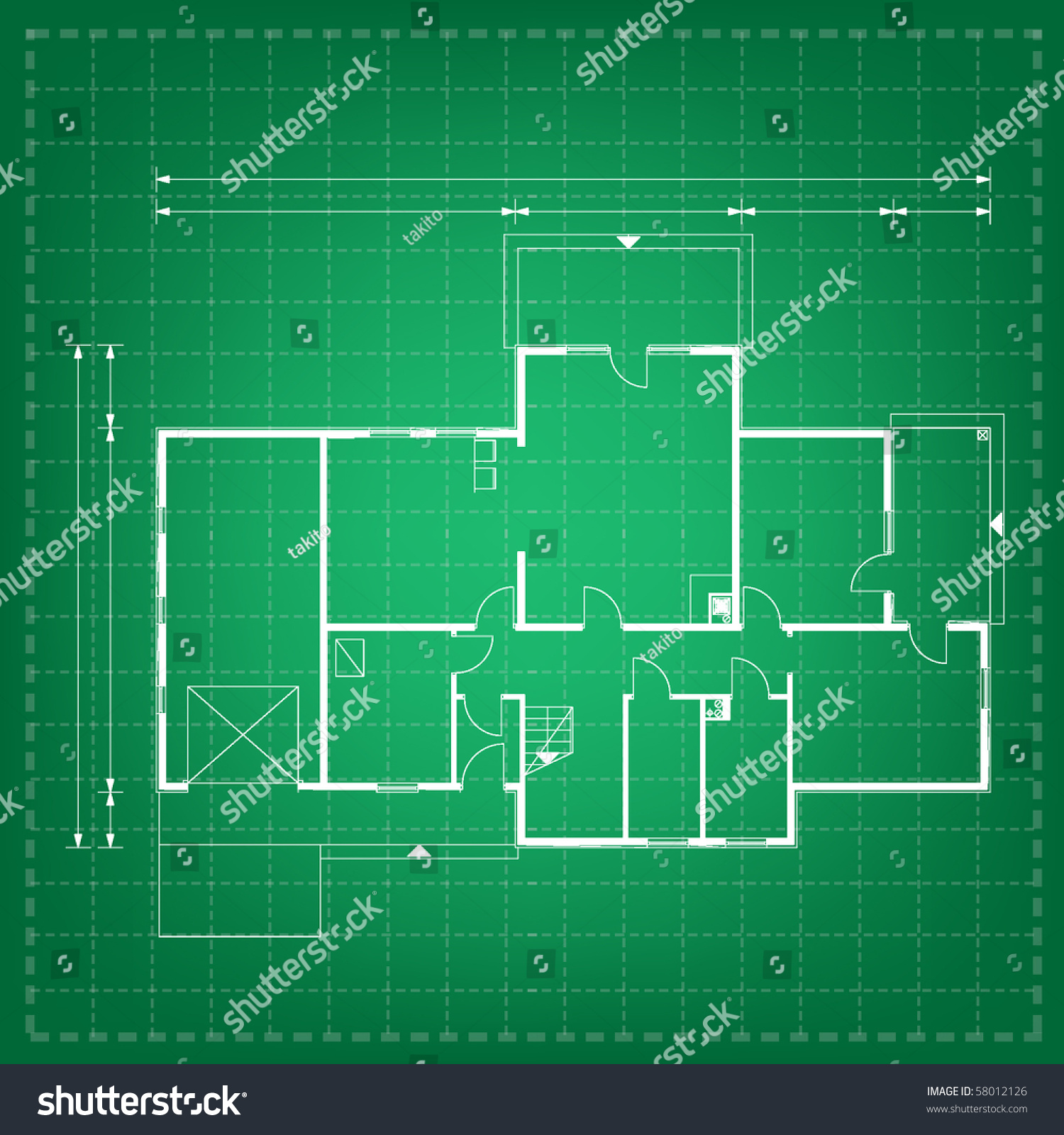 vector illustration of house project. house blueprint