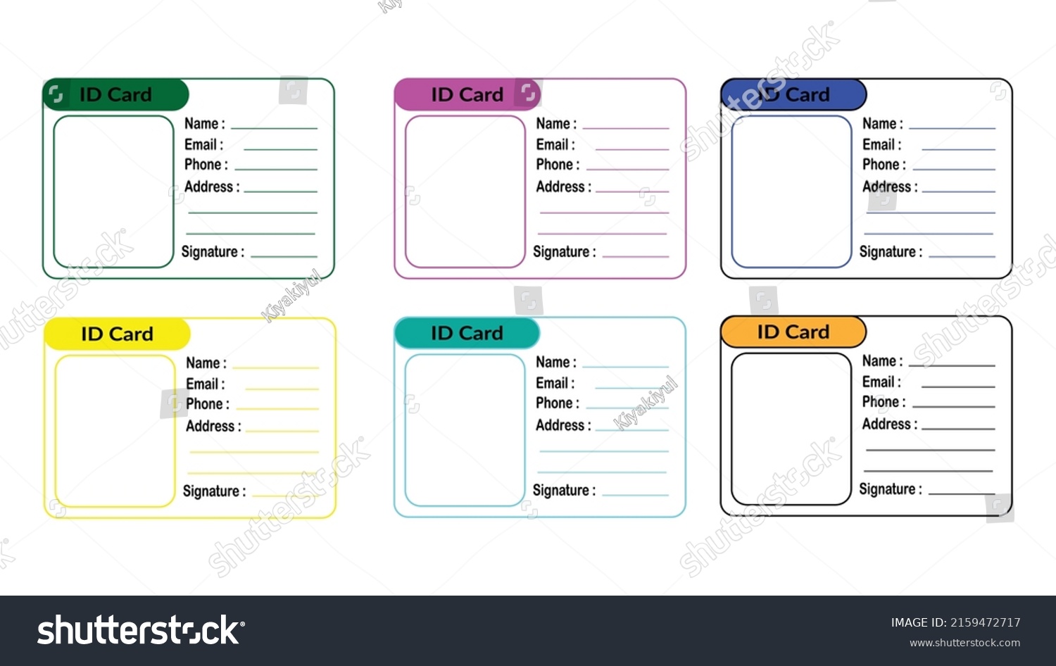 Vector Illustration Id Card Template Design Stock Vector (Royalty Free ...