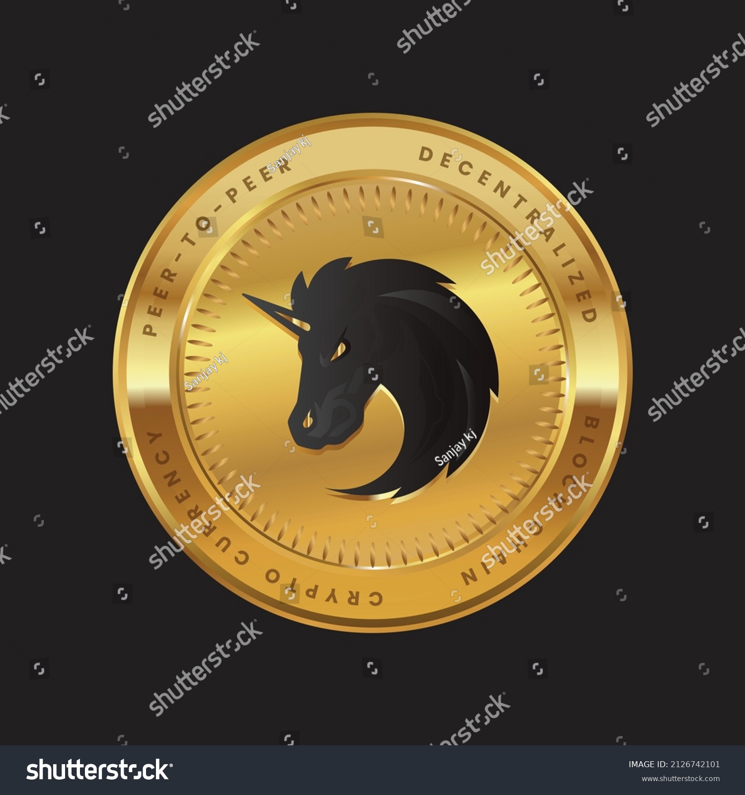 SVG of Vector illustration of 1 inch Network crypto currency blockchain logo isolated on Black background on gold coin. Block chain 1inch logo for web or print.  svg