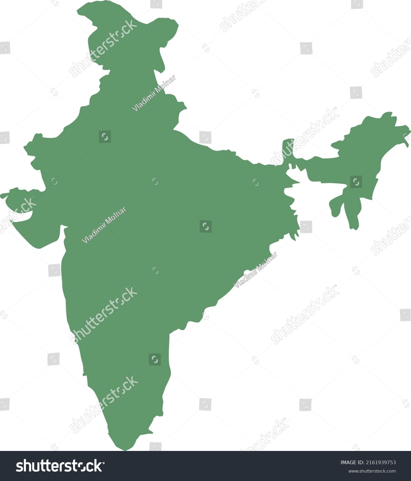 Vector Illustration India Map Stock Vector (Royalty Free) 2161939753 ...