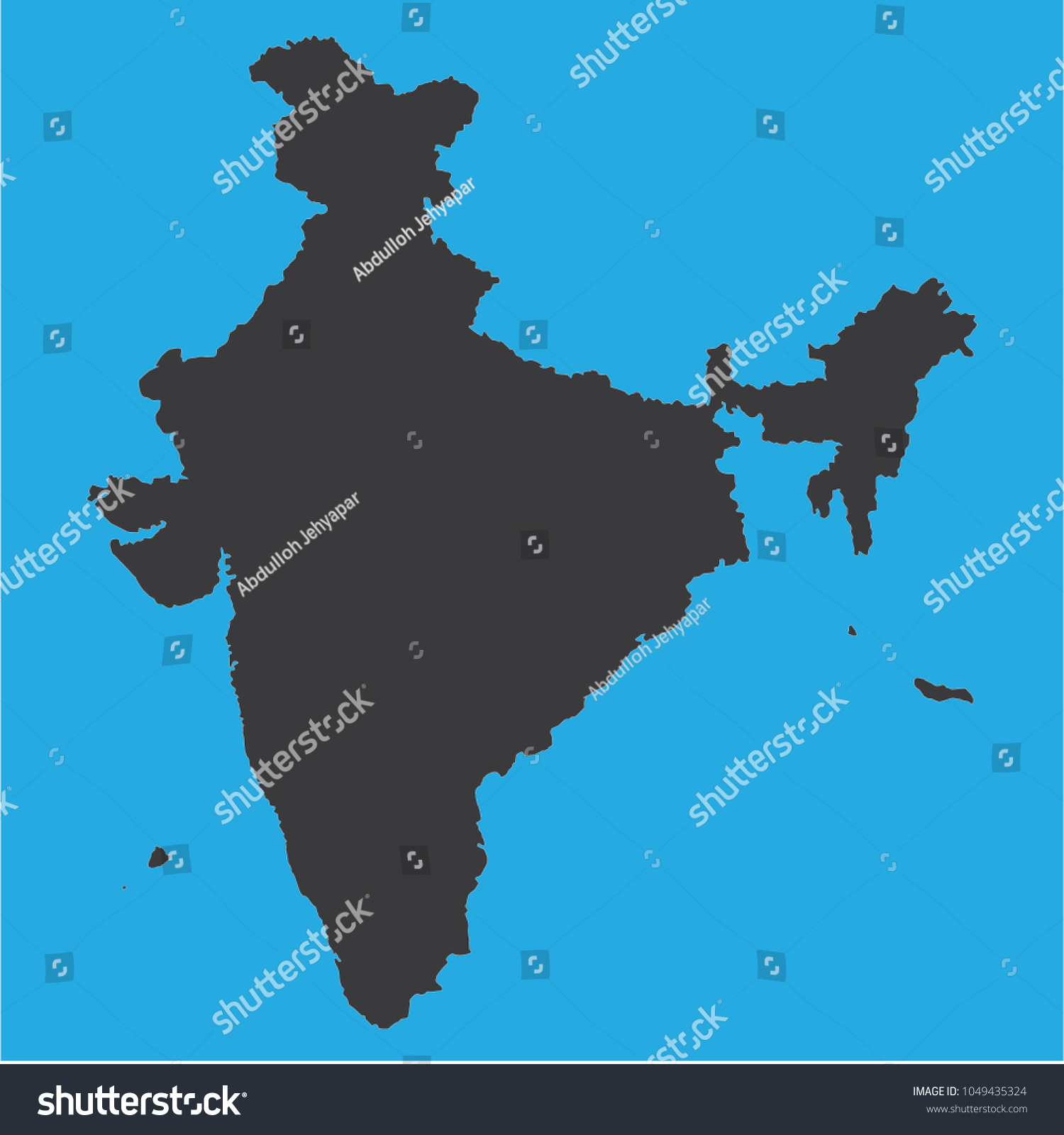 Vector Illustration India Map Eps10blue Background Stock Vector ...