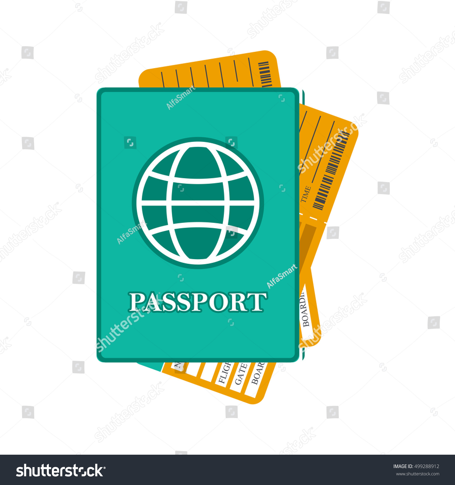 Vector Illustration International Passport Tickets Stock Vector Royalty Free 499288912 1319