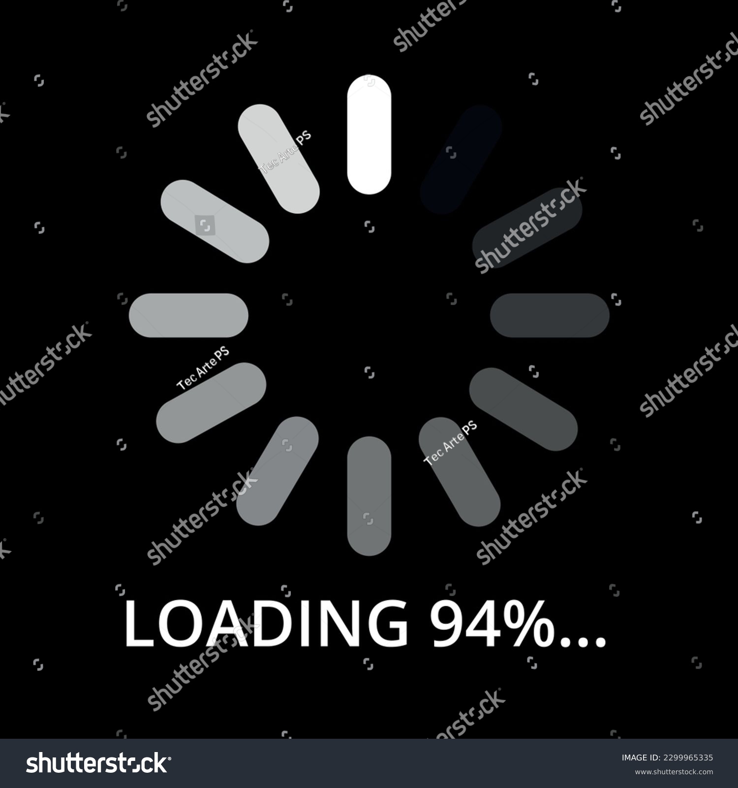 SVG of Vector illustration of internet page loading progress, 94% loading. svg