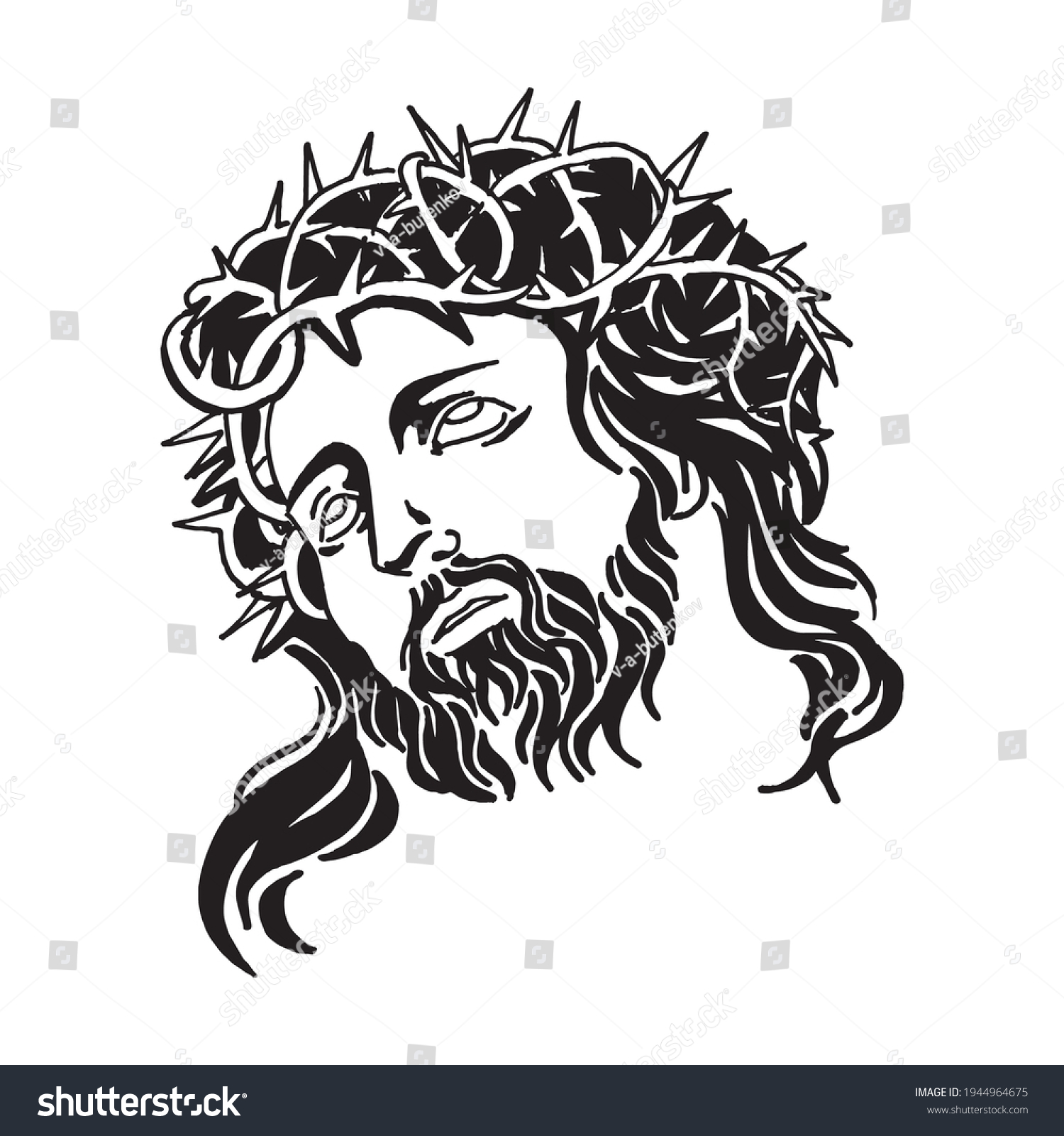 Vector Illustration Jesus Christ God Bible Stock Vector (Royalty Free ...