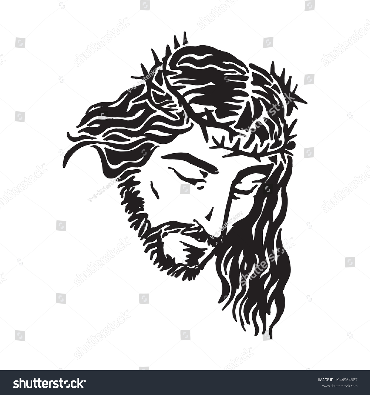 Vector Illustration Jesus Christ God Bible Stock Vector (Royalty Free ...