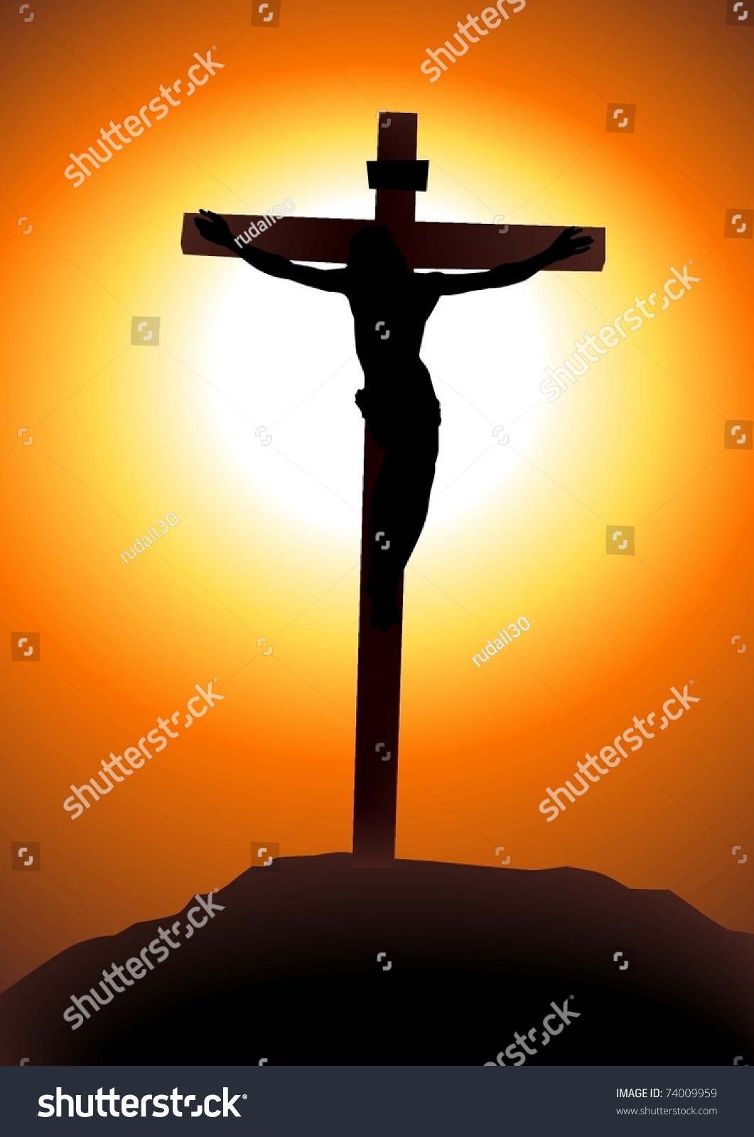 Vector Illustration Jesus Christ On Cross Stock Vector (Royalty Free ...