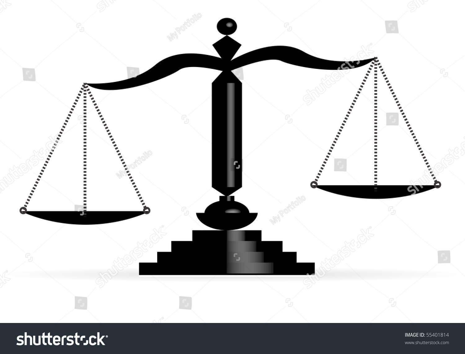 Vector Illustration Justice Scales Stock Vector (Royalty Free) 55401814