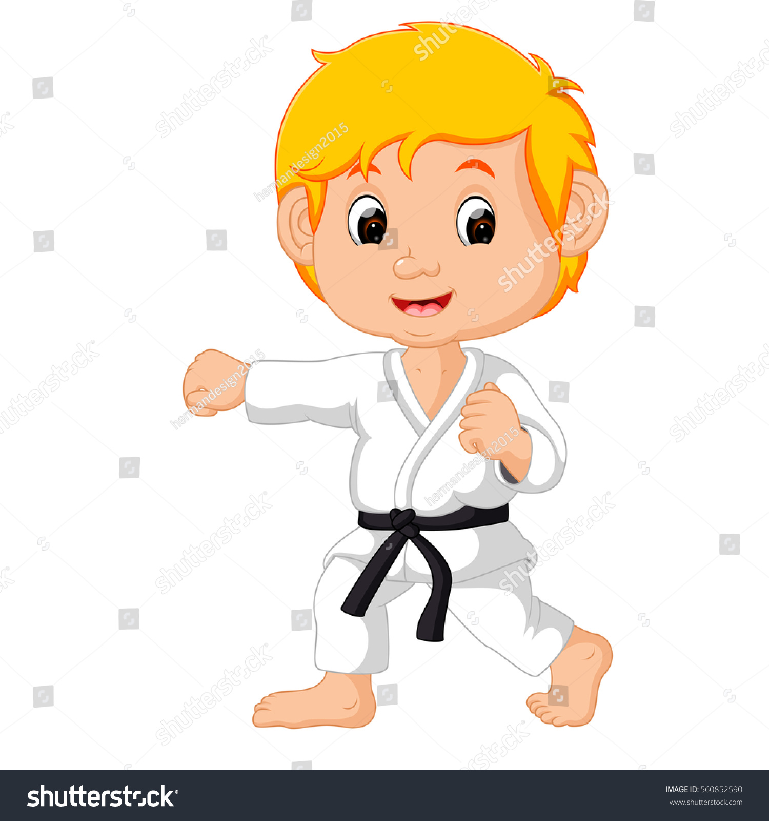 Vector Illustration Karate Kid Stock Vector 560852590 - Shutterstock