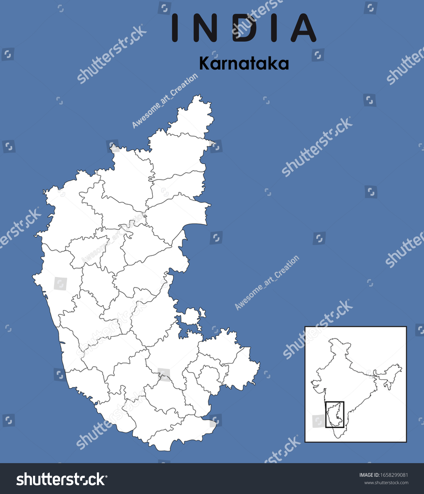 Outline Of Karnataka Map Vector Illustration Karnataka Map Outline Border Stock Vector (Royalty  Free) 1658299081 | Shutterstock