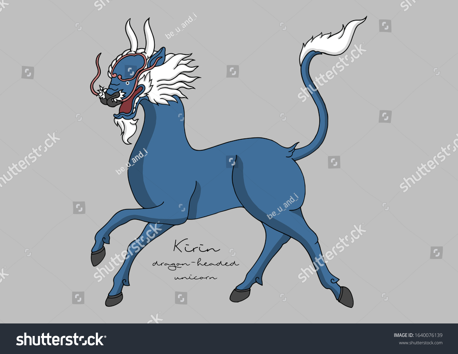 Vector Illustration Kirin Dragonheaded Unicorn Stock Vector Royalty Free