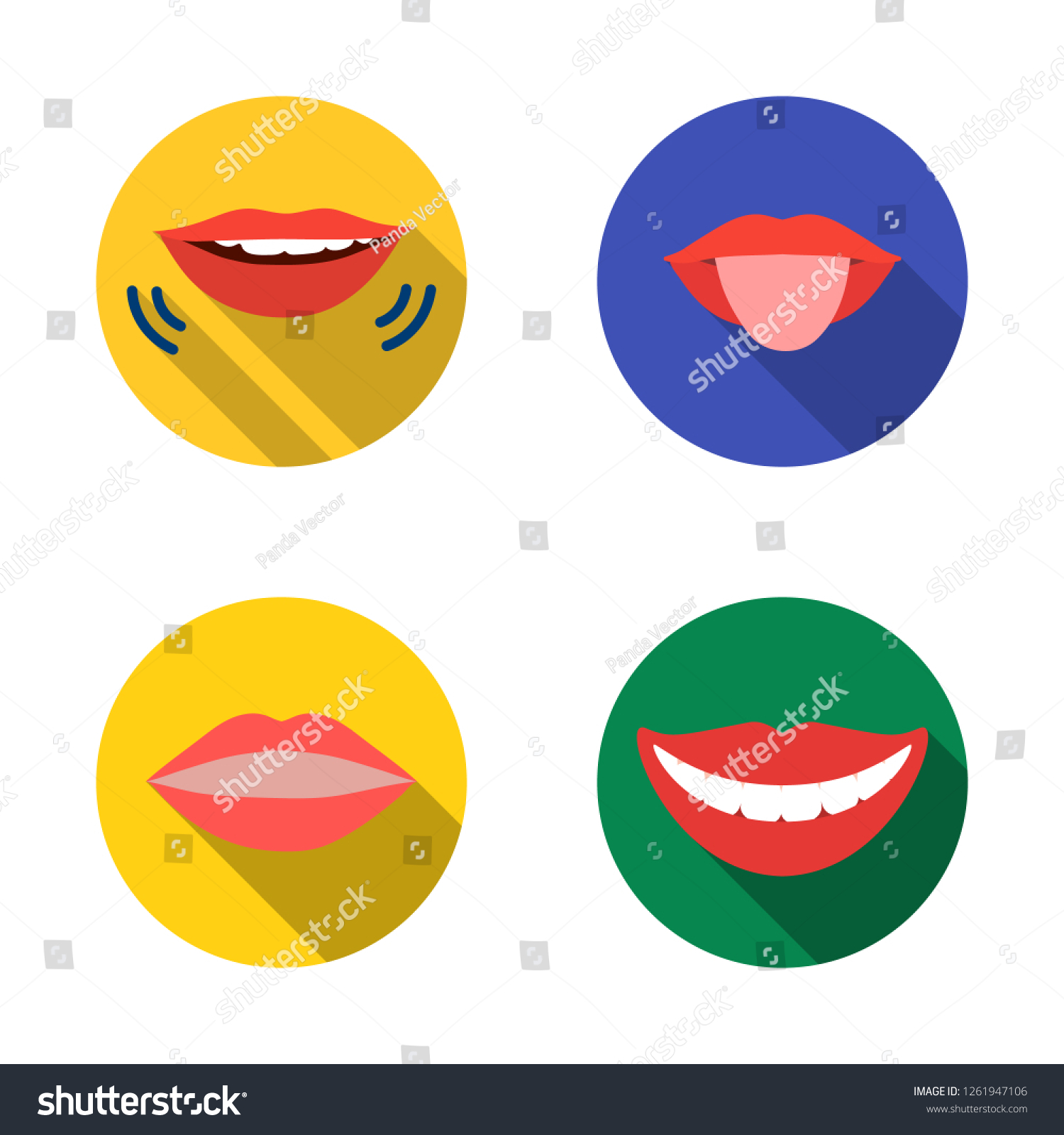 Vector Illustration Kiss Smile Icon Set Stock Vector Royalty Free 1261947106 Shutterstock 8409