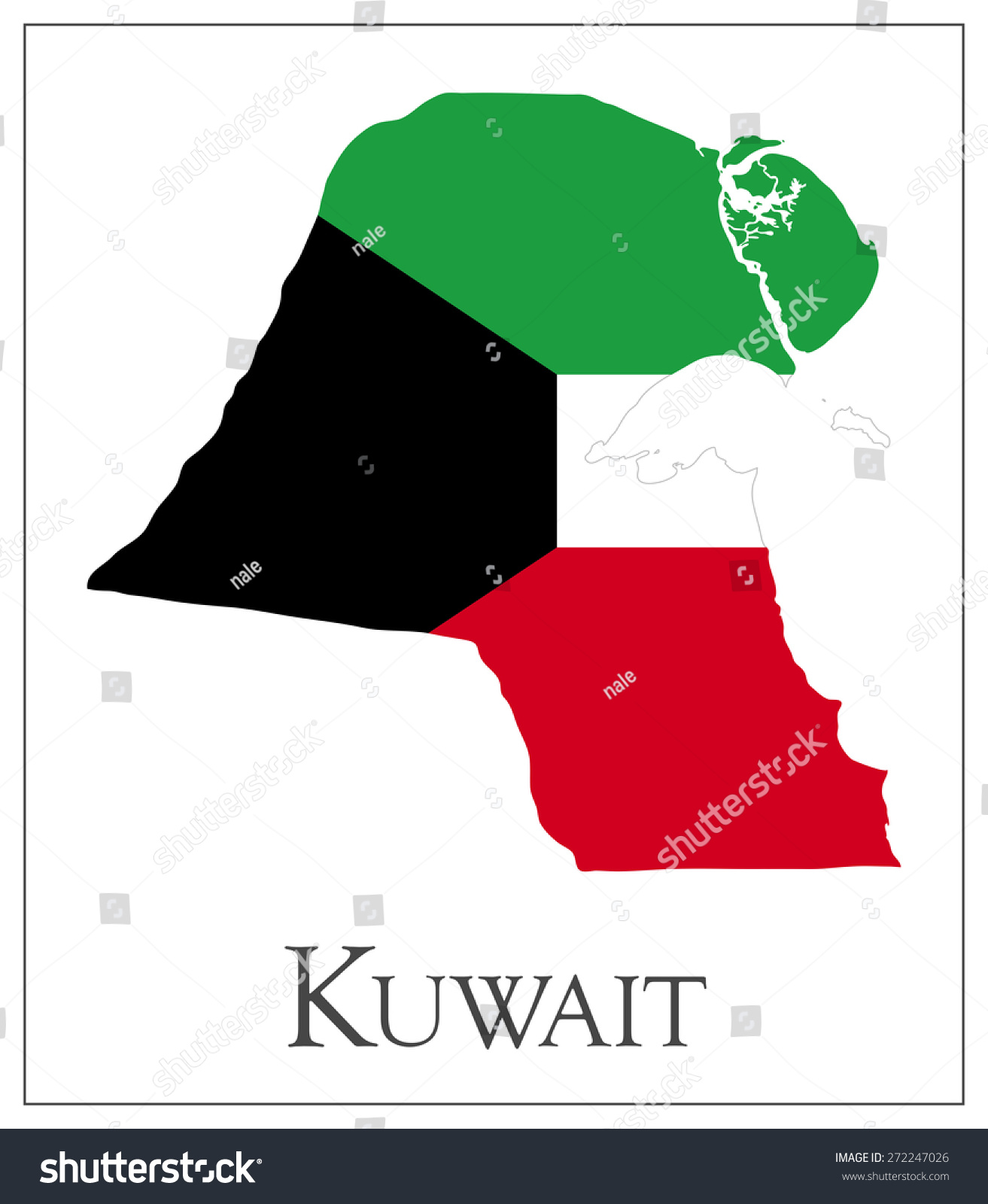 Vector Illustration Kuwait Flag Map Stock Vector (Royalty Free) 272247026