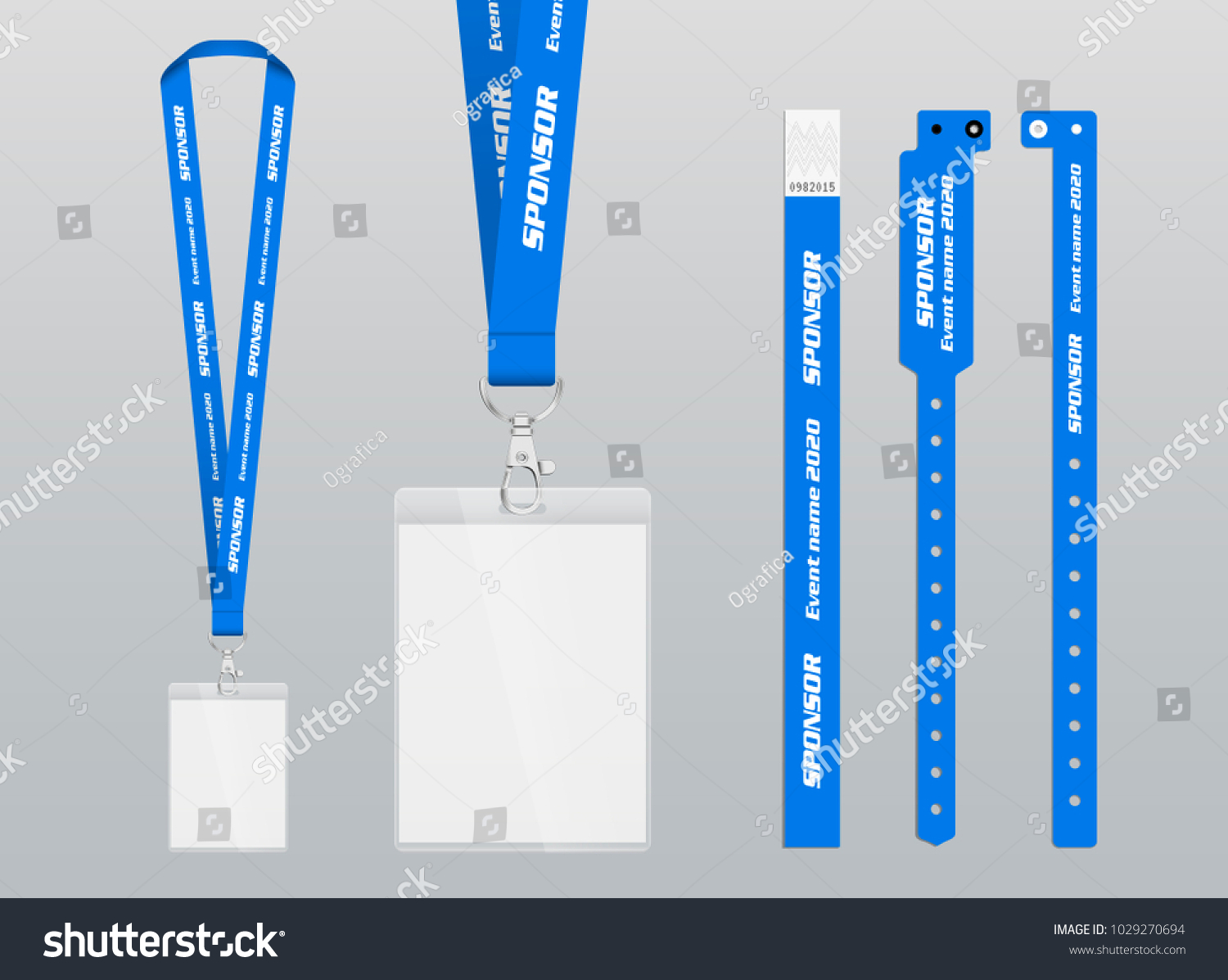 Vector Illustration Lanyard Bracelets Identification Access Stock ...