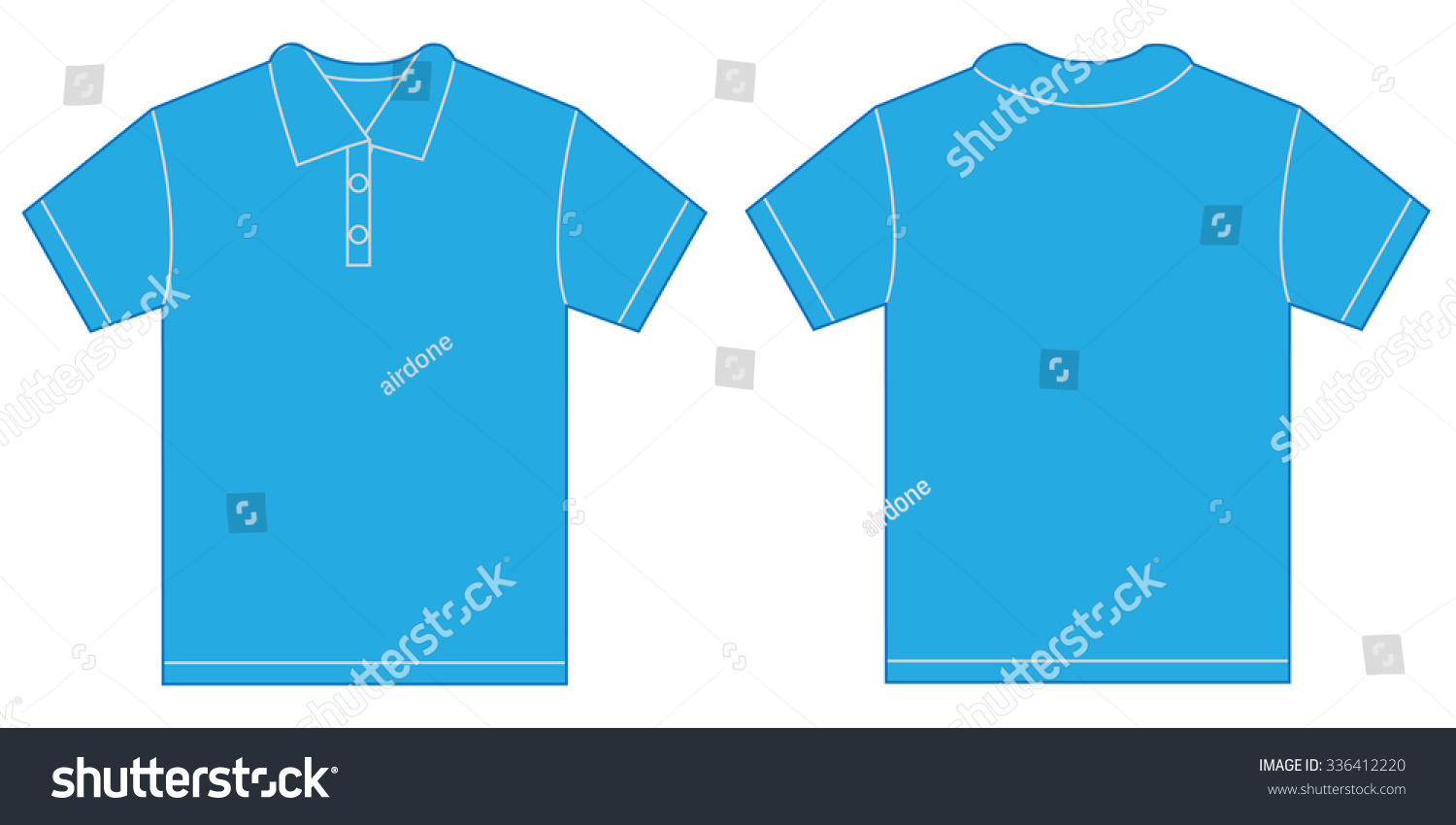 Vector Illustration Light Blue Polo Shirt Stock Vector 336412220 ...