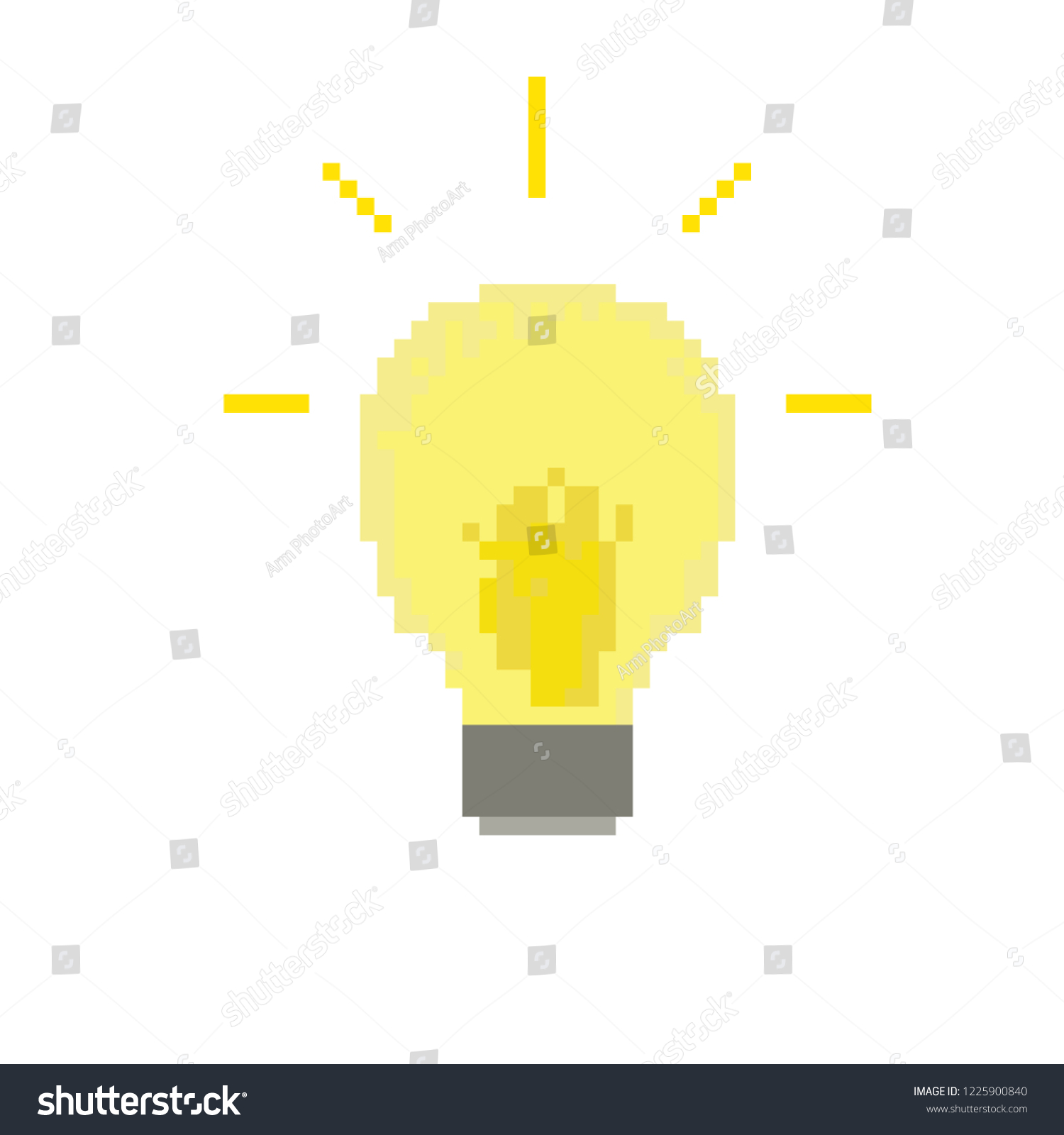 Vector Illustration Light Bulb Pixel Style Stock Vector (Royalty Free ...