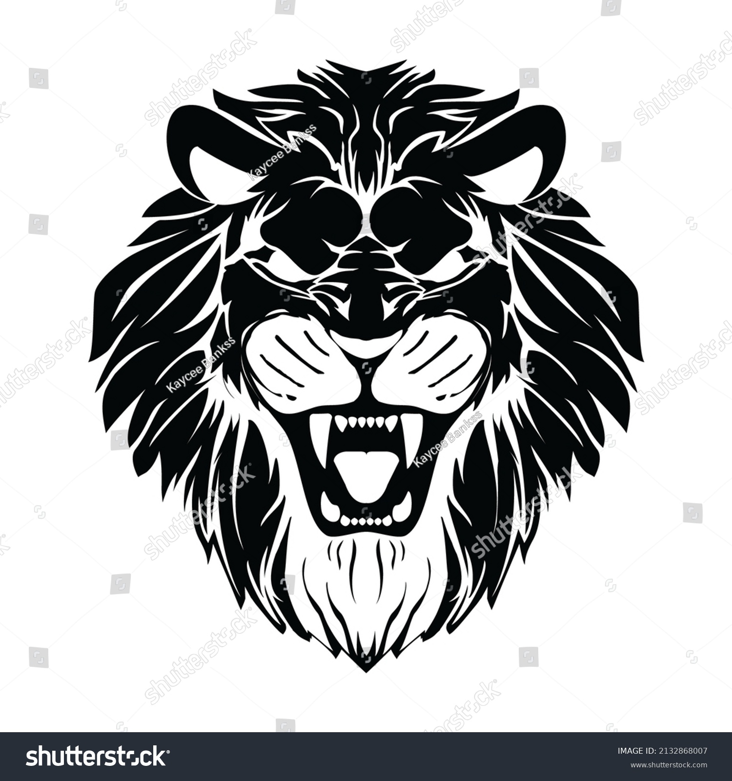 Vector Illustration Lion Head Logo Stock Vector (Royalty Free ...