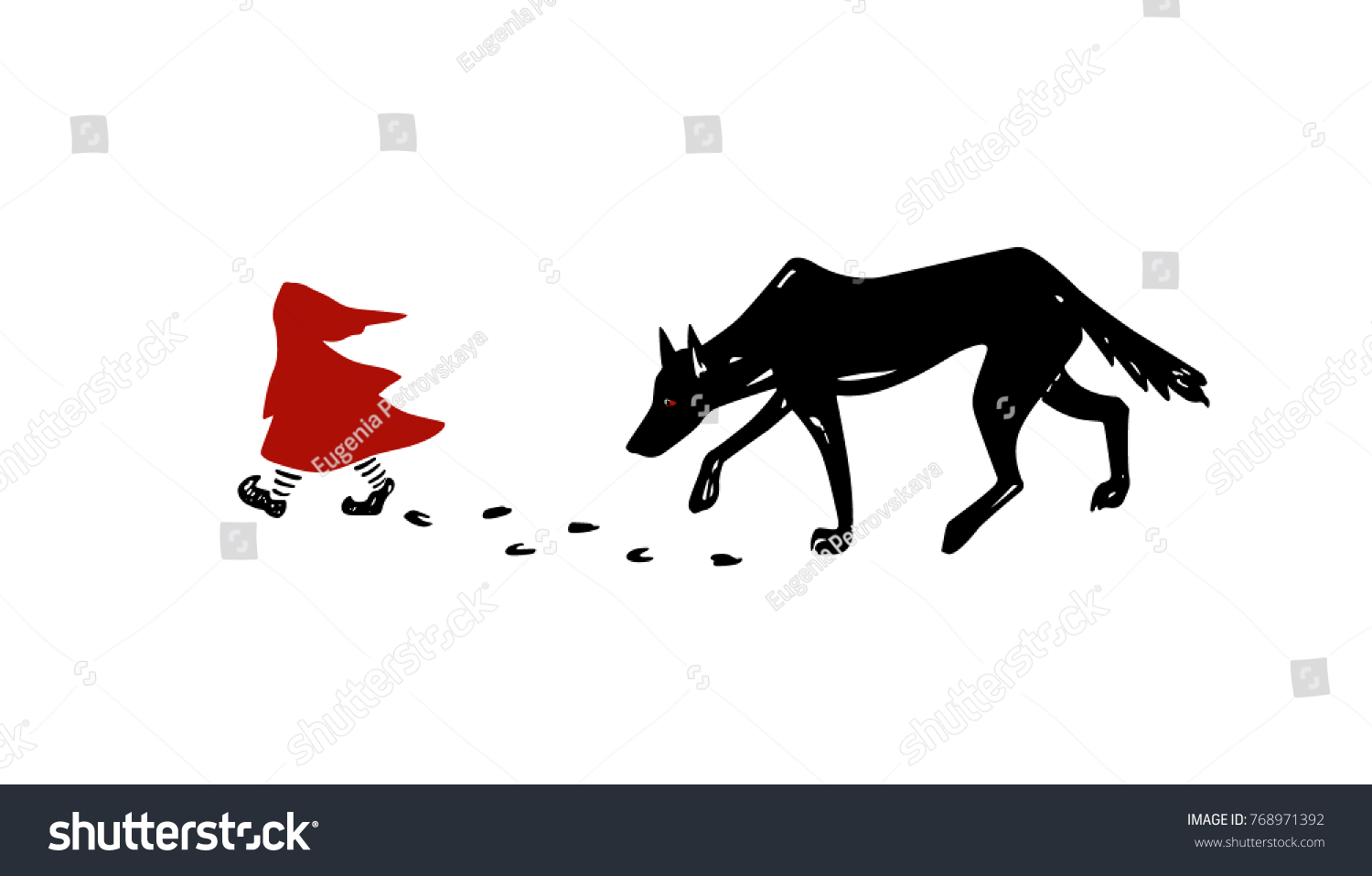 Vector Illustration Little Red Riding Hood Stock Vector Royalty Free