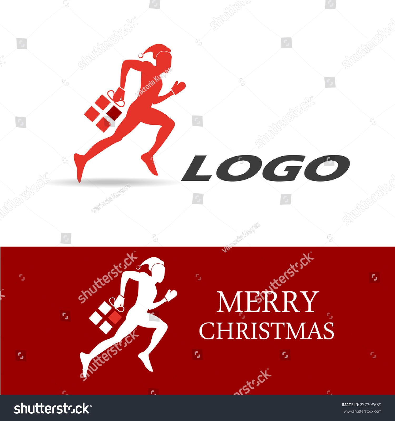 vector illustration logo christmas gift delivery stock vector illustration logo christmas gift delivery stock