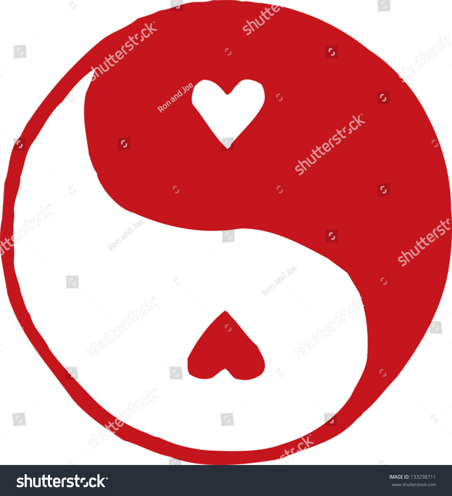 Vector Illustration Of Love Heart Yin And Yang Symbol - 133298711 ...