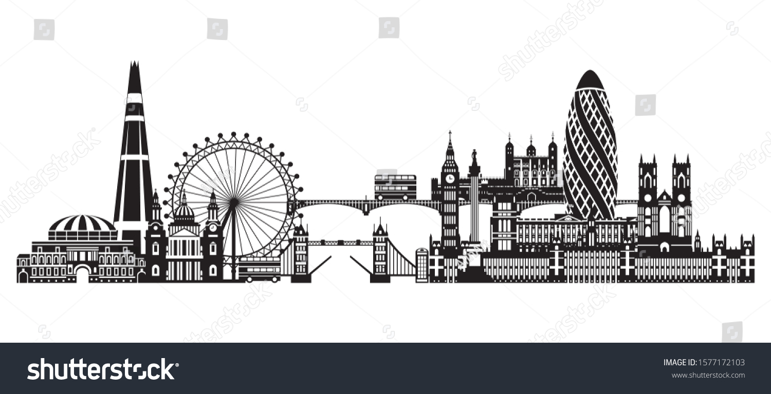 Vector Illustration Main Landmarks London City Stock Vector (Royalty ...