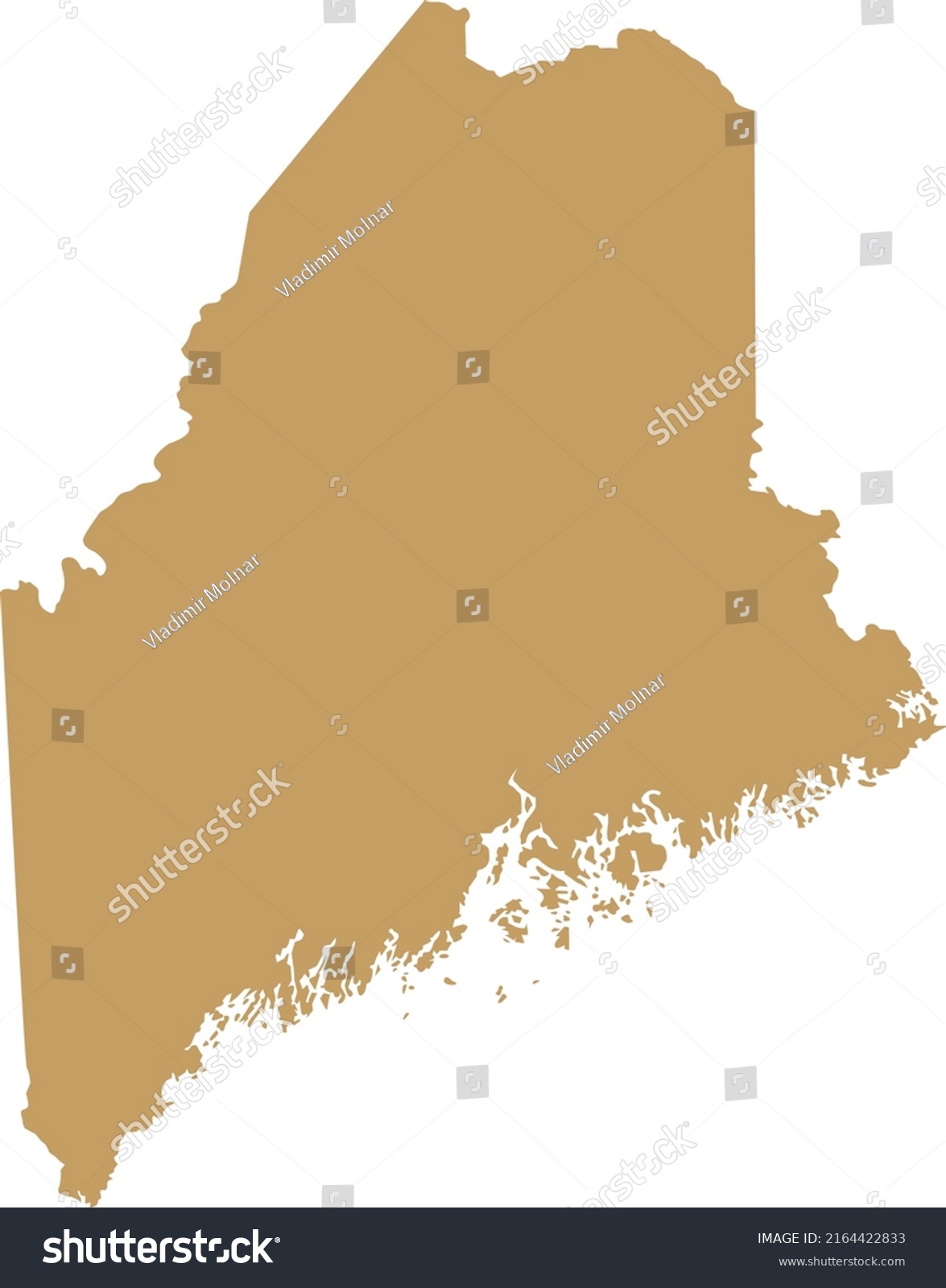 Vector Illustration Maine Map Stock Vector (Royalty Free) 2164422833 ...