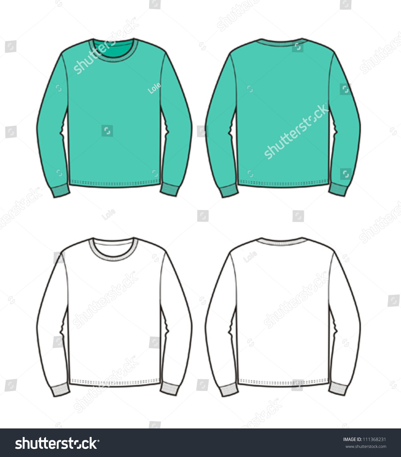 Vector Illustration Of Man'S Jersey. Front And Back Views. Knitwear ...