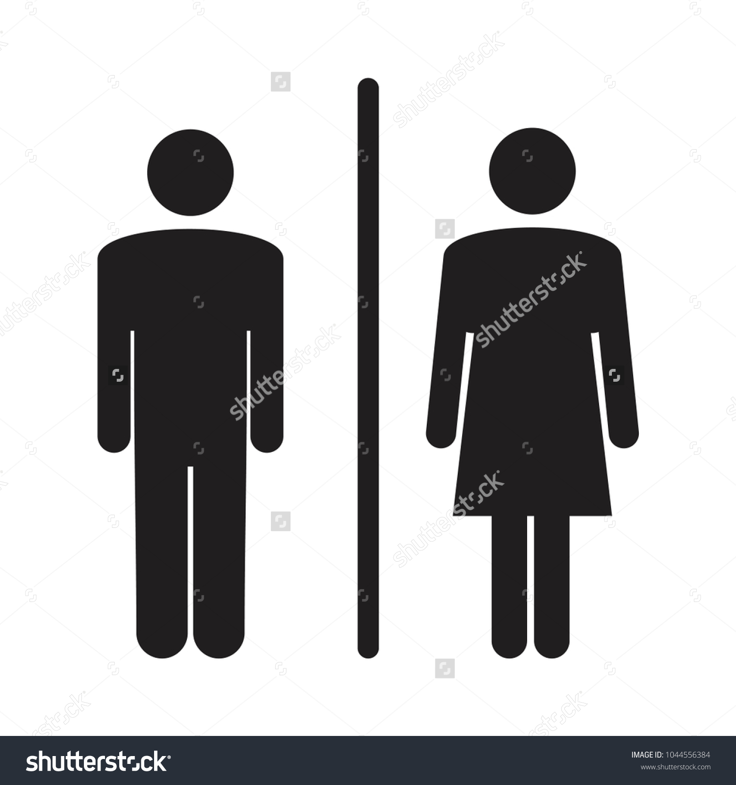 Vector Illustration Men Women Restroom Sign 스톡 벡터로열티 프리 1044556384 Shutterstock 0000